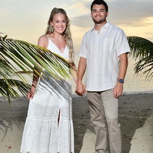 MIDI white lace dress